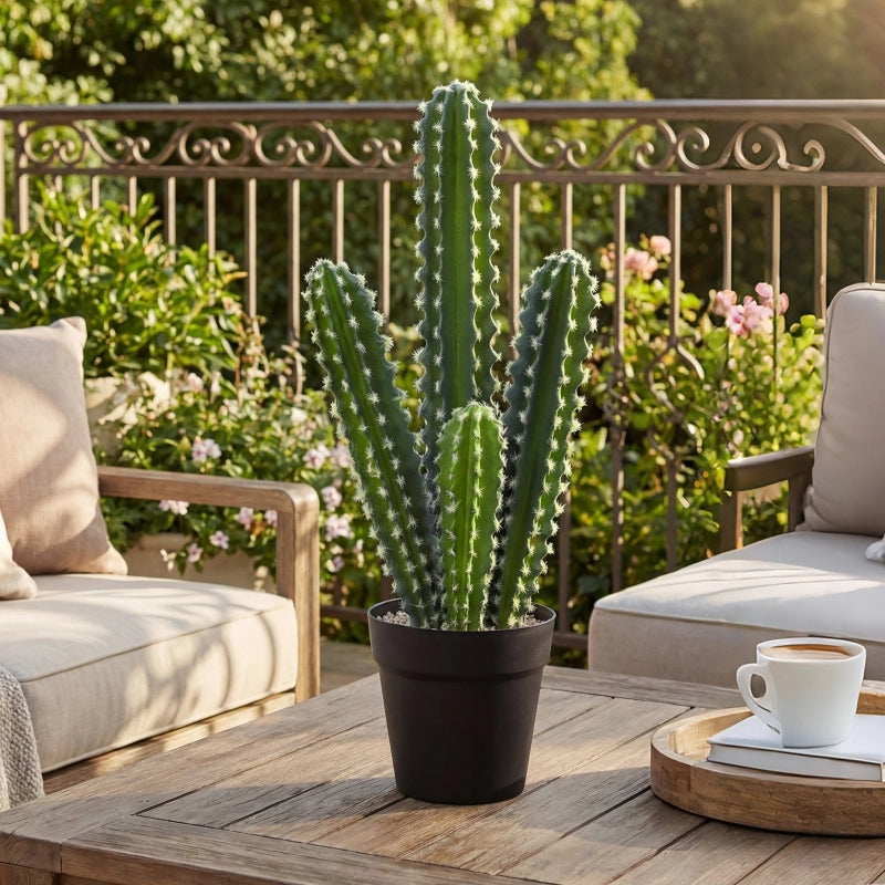 Pianta artificiale di cactus in vaso di plastica verde 53 cm per soggiorno, ufficio e ingresso