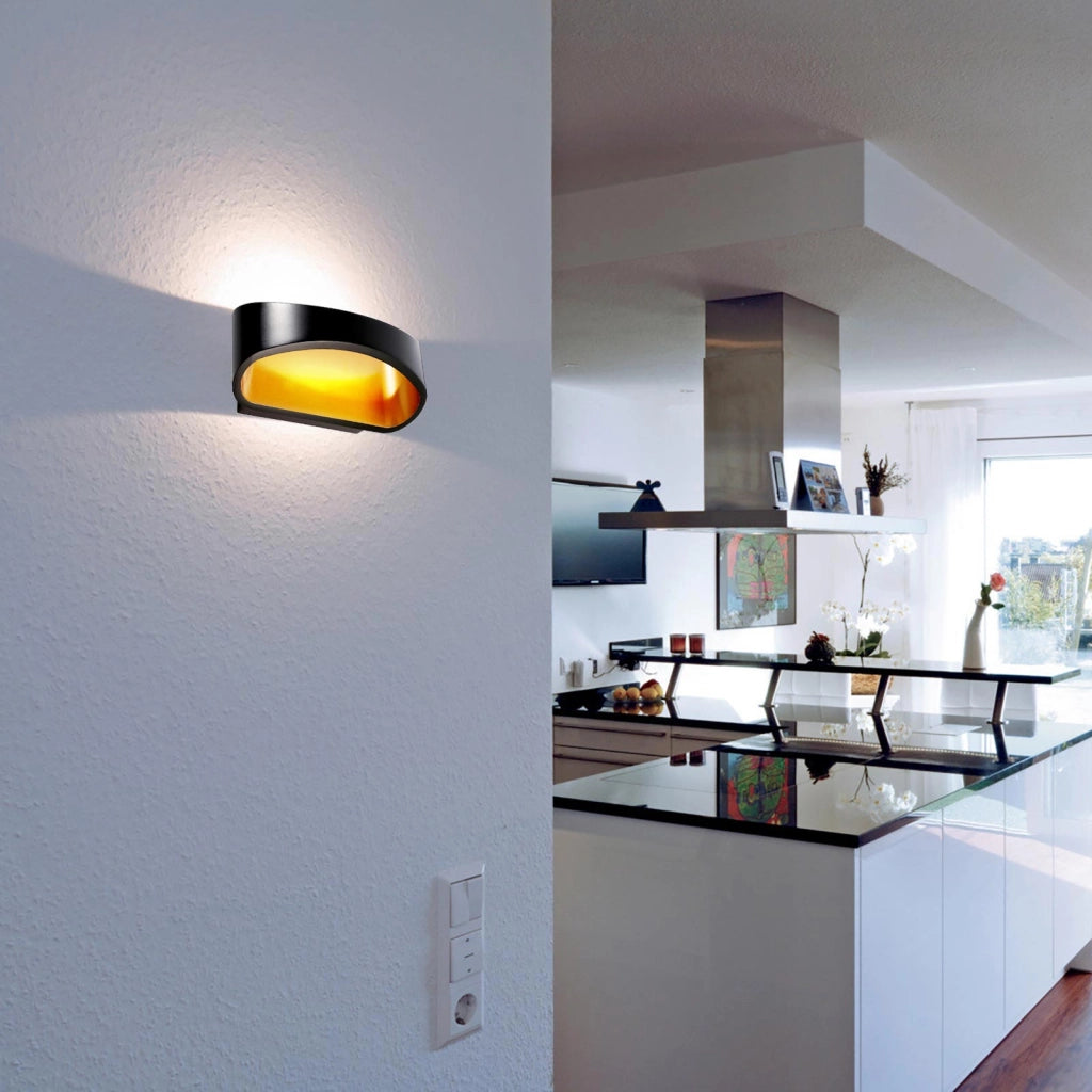ACAMAR Lampada parete LED 7W applique muro dimmerabile doppio fascio luce 3000K RA90 soggiorno camera letto 230V NERO