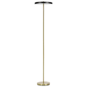 Lampada da terra a LED con base in metallo con dimmer nera in stile moderno