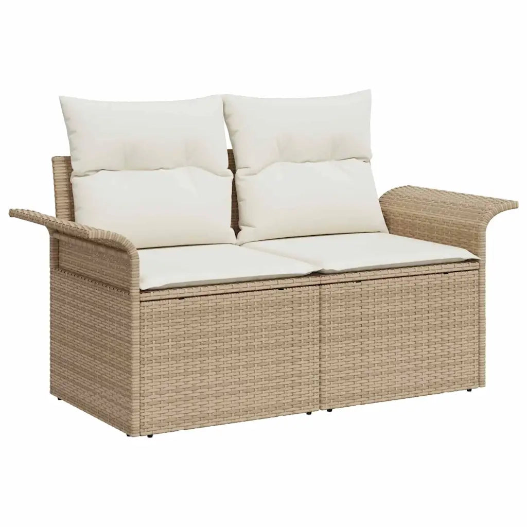 Set Divano da Giardino con cuscino 6 pcs Beige Poly Rattan 3360252