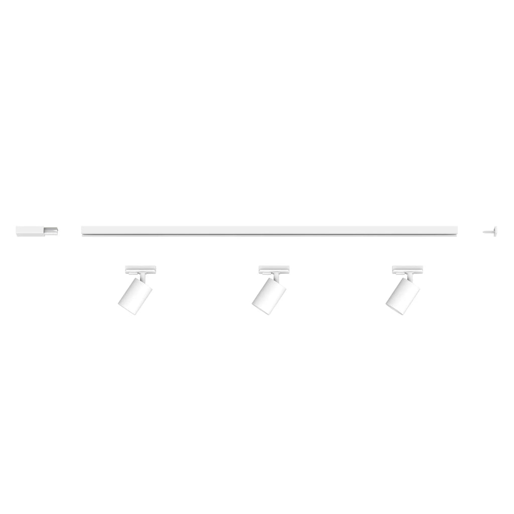 Kit Binario Moderno Mono Amos Kit Metallo Bianco 3 Luci E27