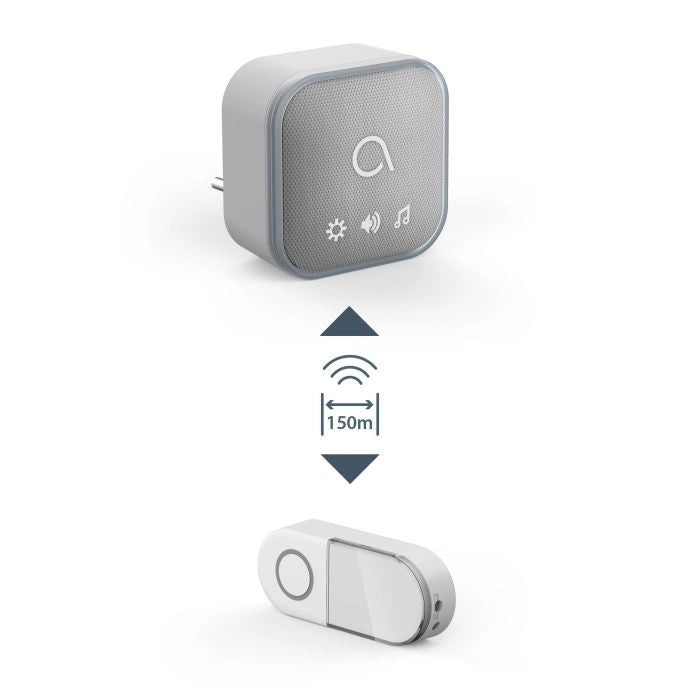 CAMPANELLO SONA T-PLUG CON SPINA A BATTERIA E LUCE LED FLASH ADVISEN