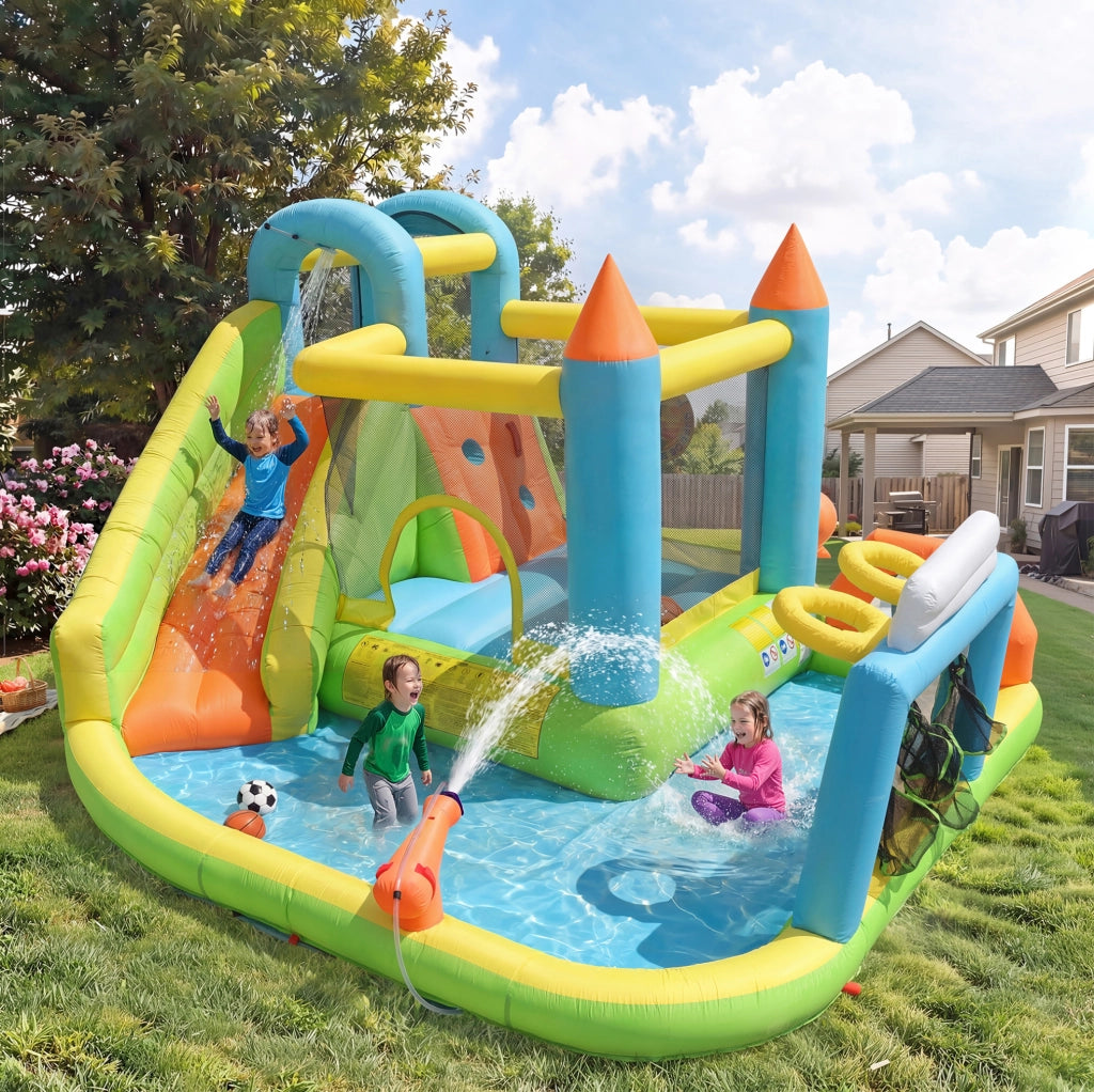 Parco acquatico gonfiabile per bambini con scivolo; piscina e salto 360 x 320 x 200 cm