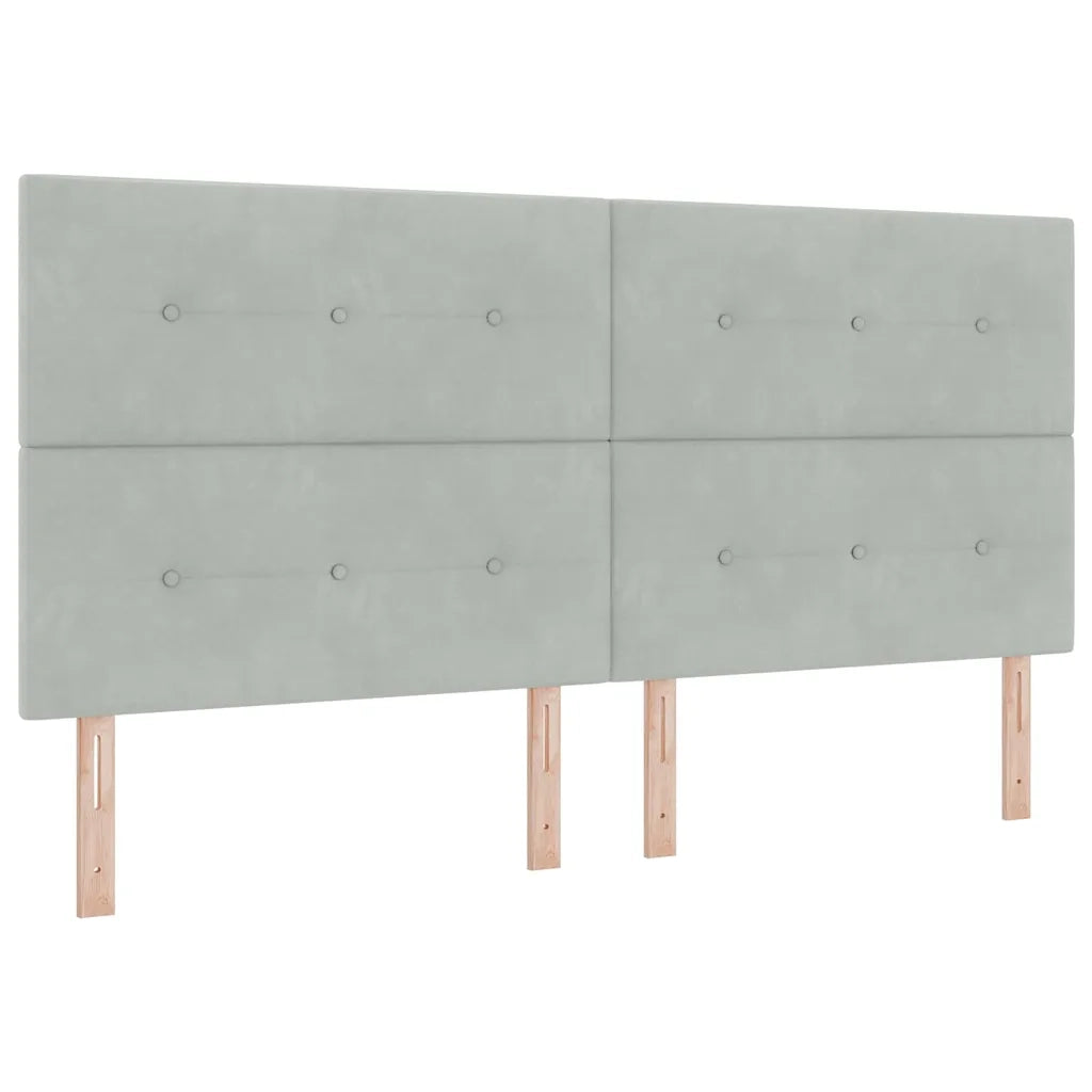 Testiera | Testata Grigio chiaro 200 cm Velluto