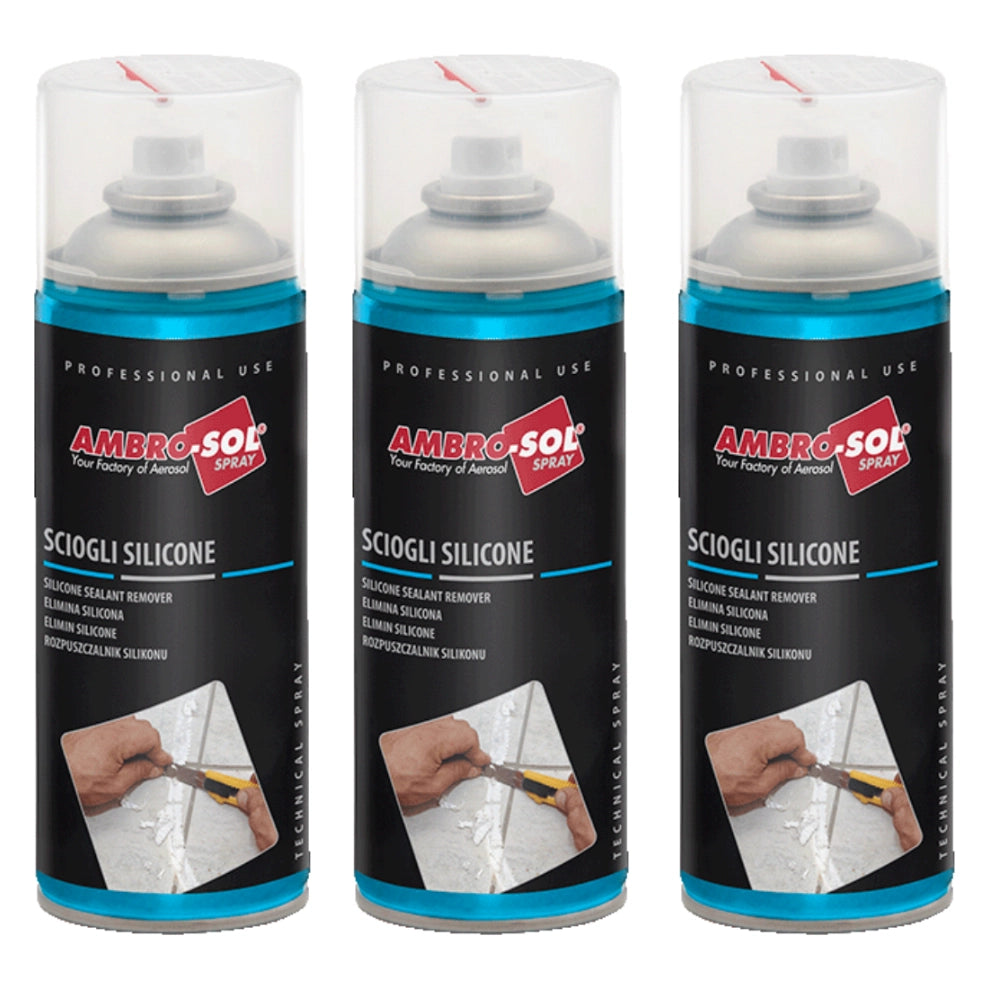 Kit 3 pezzi ambrosol sciogli silicone fresco e indurito 400 ml