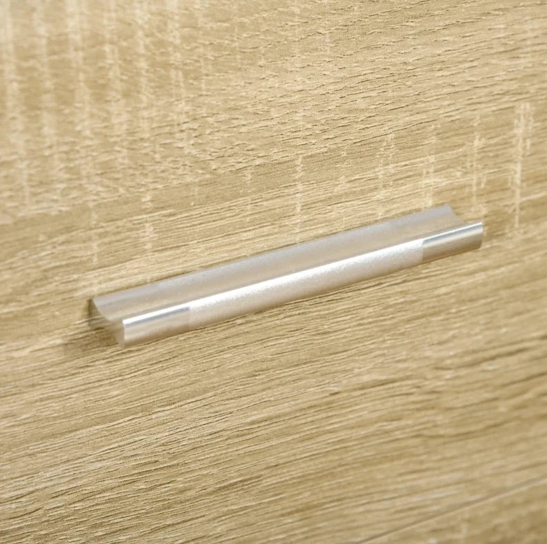 Cassettiera 4 cassetti bianco e legno chiaro 76x35x72 cm