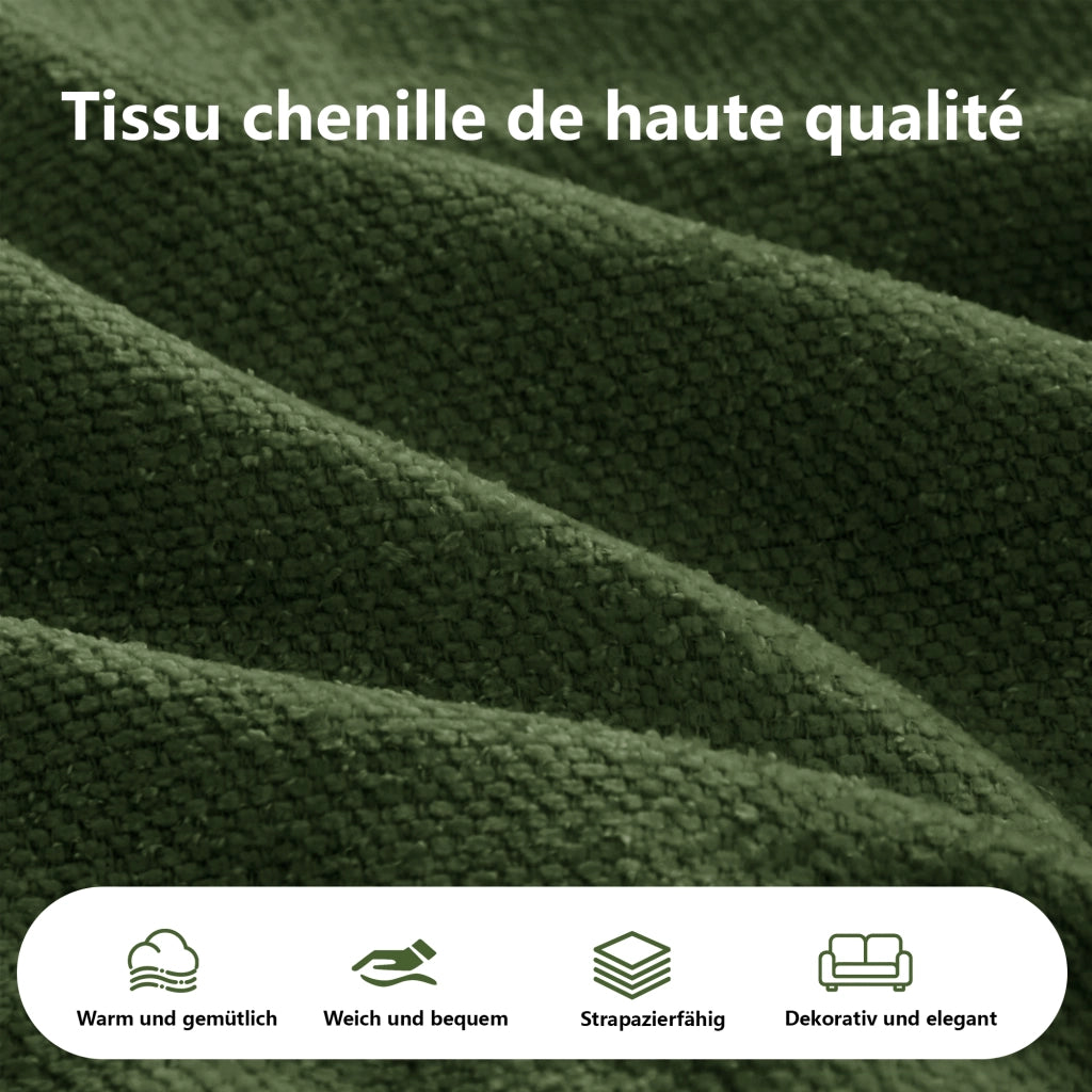 Divano Angolare Modulare Chaise Longue con Cuscini ¨C Xylo ¨C Chenille Verde