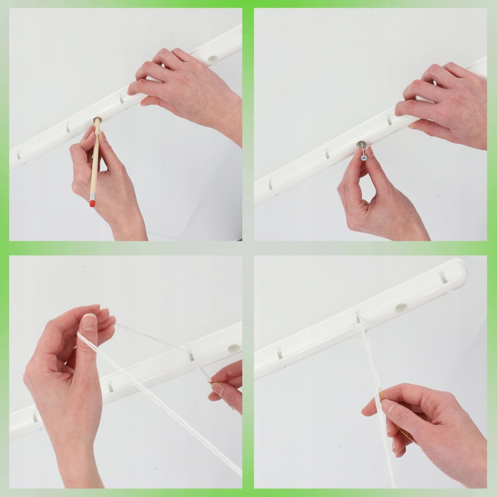Stendibiancheria da soffitto KADAX per bagno, 6 barre, 80 cm, resistente e robusto.