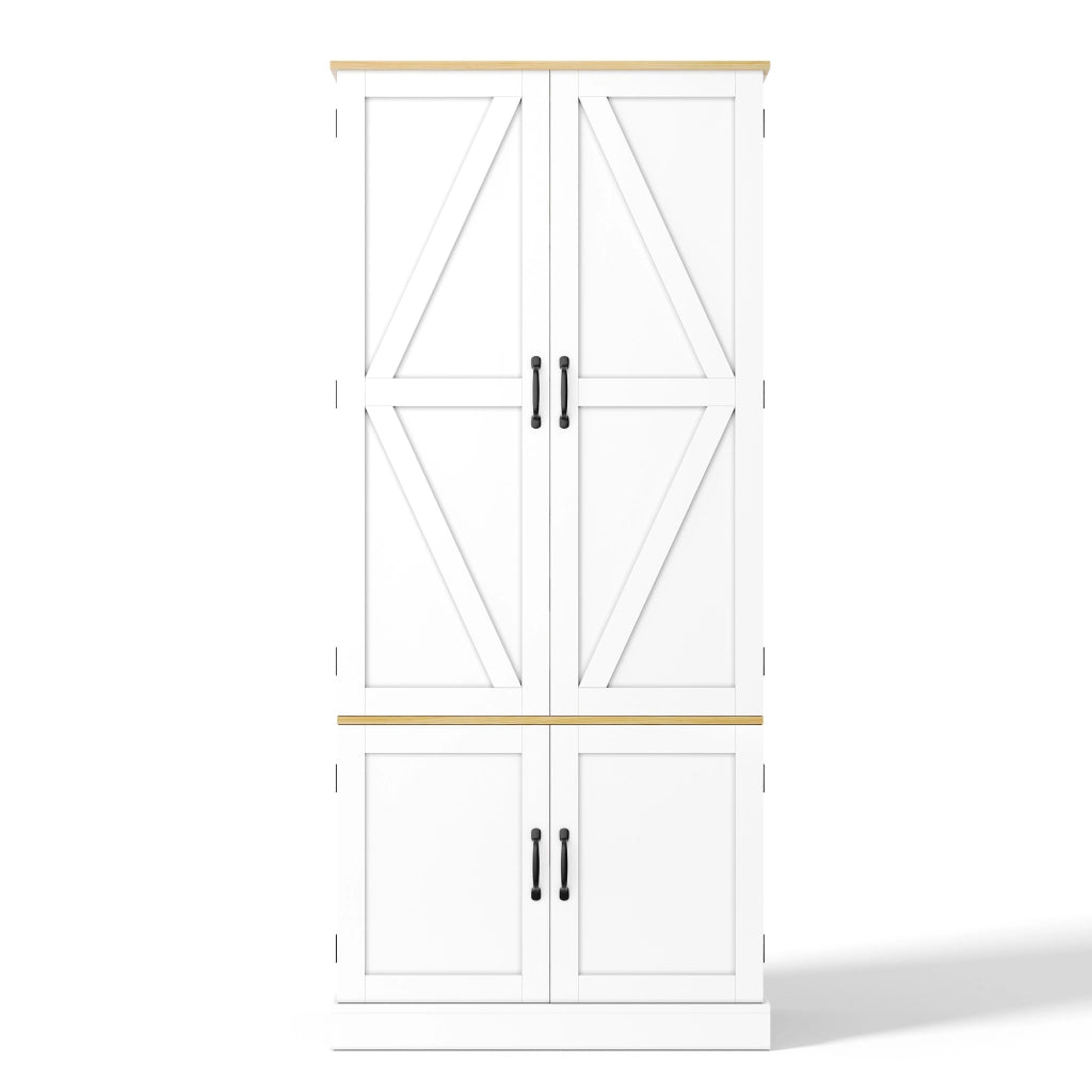 Credenza con cassetti, ripiani regolabili in MDF bianco