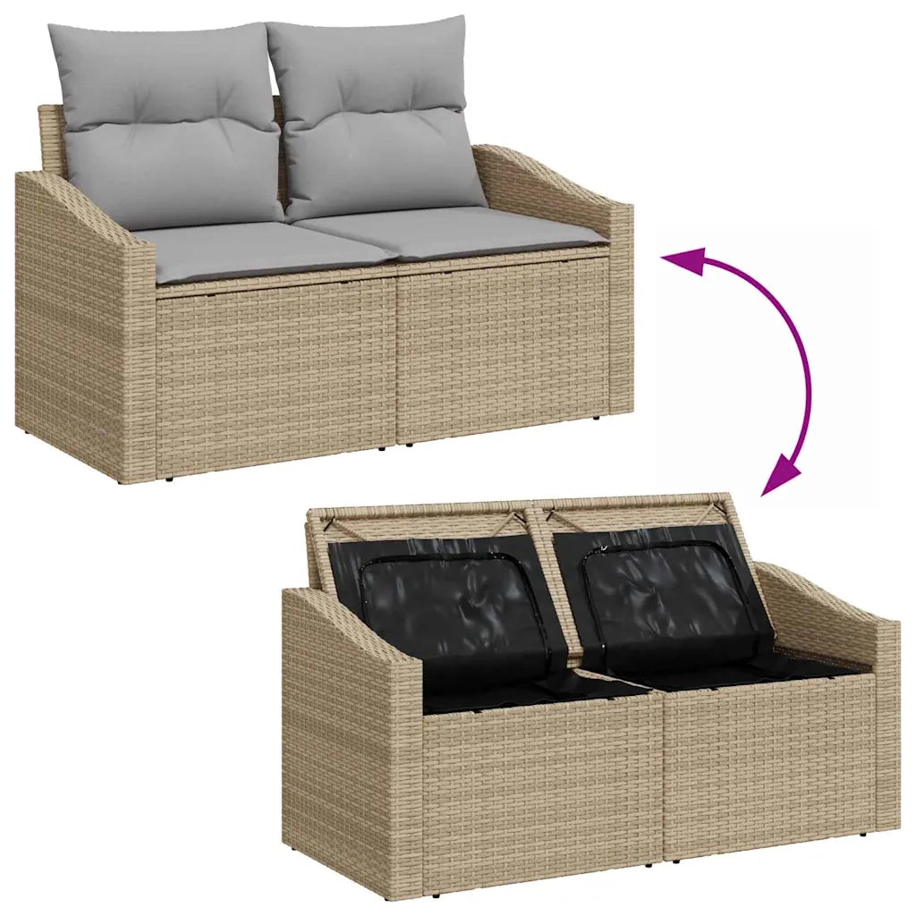 Set Divano da Giardino 8 pcs Beige e Grigio Chiaro polyrattan 3355509
