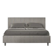 Letto matrimoniale con rete imbottito 160x200 tessuto Labirinto 2 grigio Adele