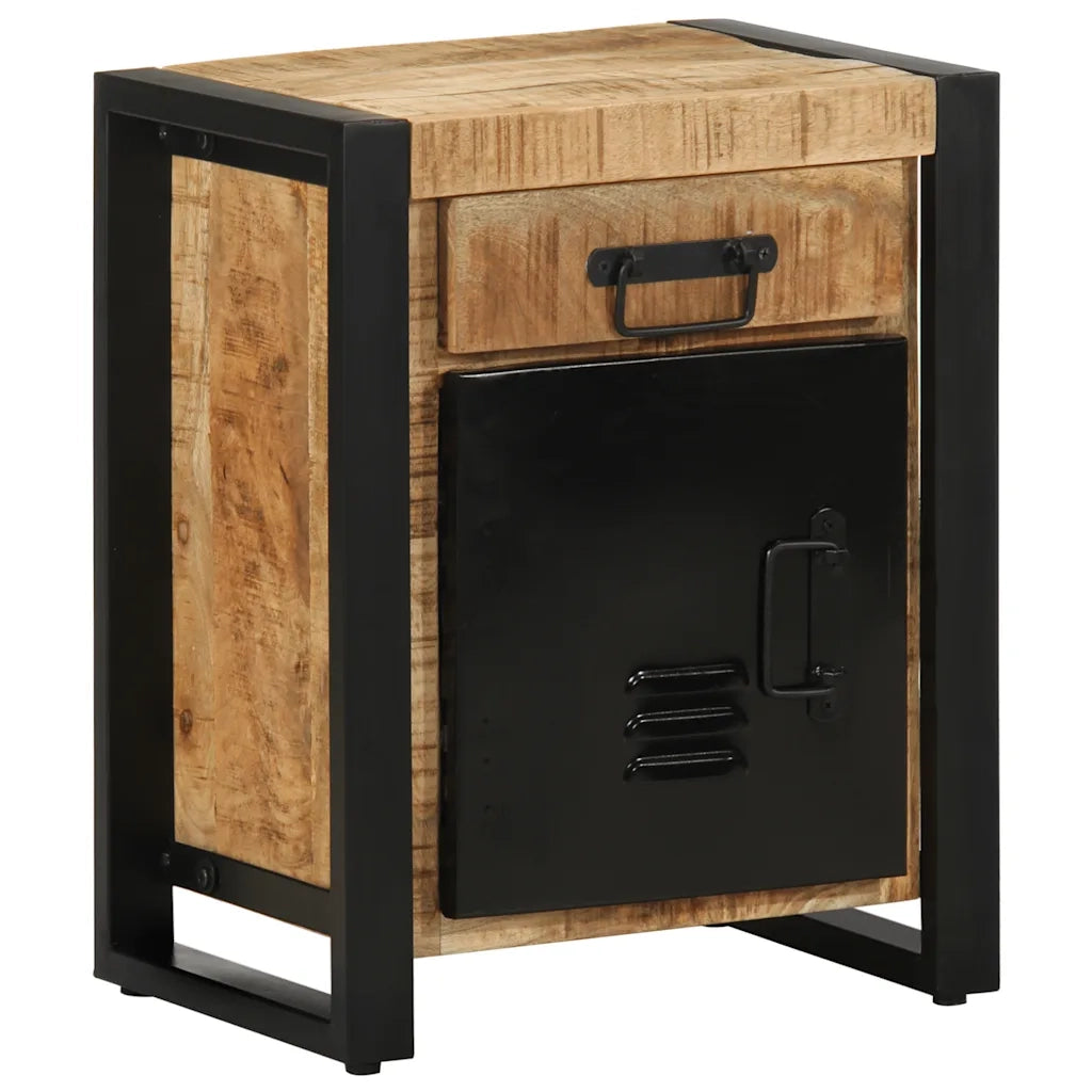 Comodini 2 pz in Legno Massello di Mango Grezzo 4013560