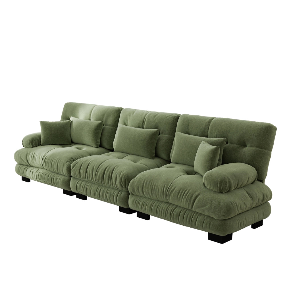 Divano Angolare Modulare 3 Posti ¨C Xylo ¨C Chenille Verde, Sofa Letto