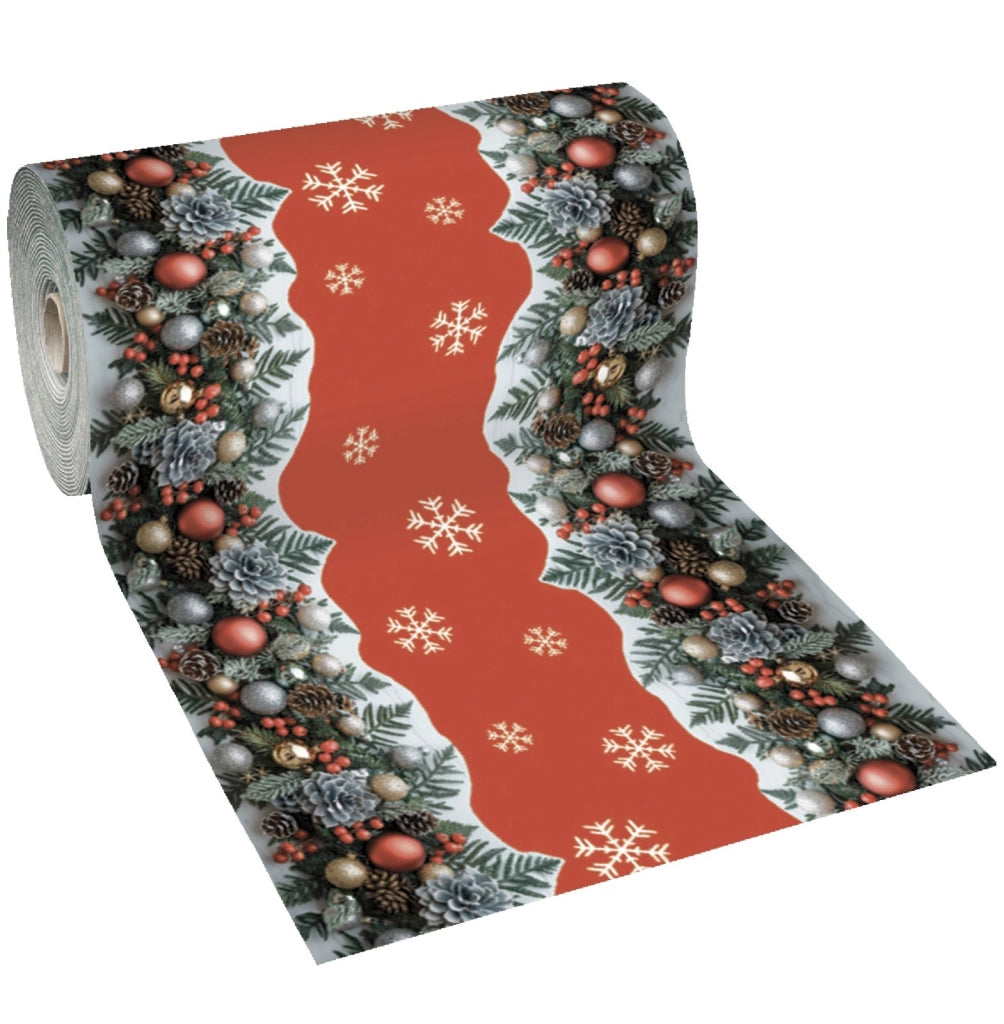 Passatoia Natalizia Tappeto Corsia Ingresso Natale Marciapiede Interno Esterno 100x2500 Cm (F)