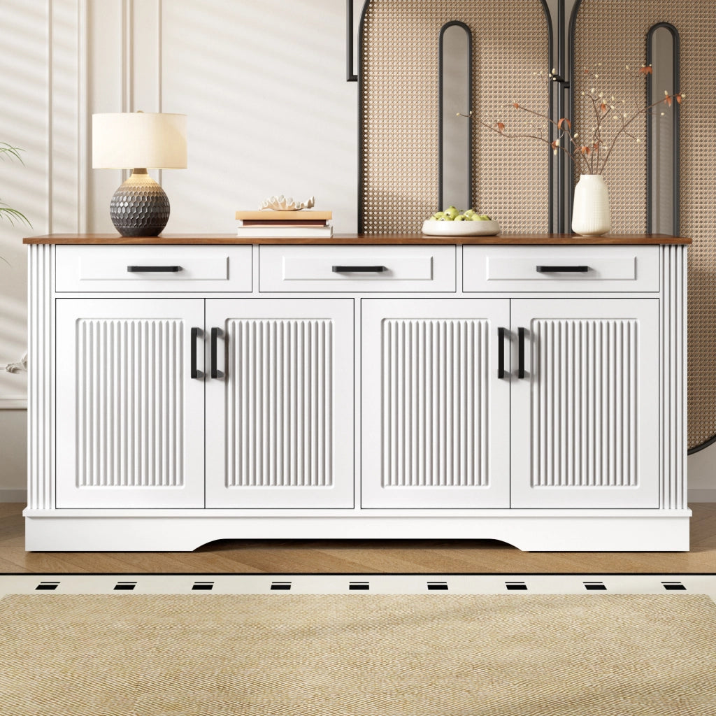 Credenza con cassetti in MDF bianco