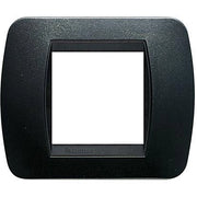 BTicino L4802PA Placca 2 Moduli acciaio nero