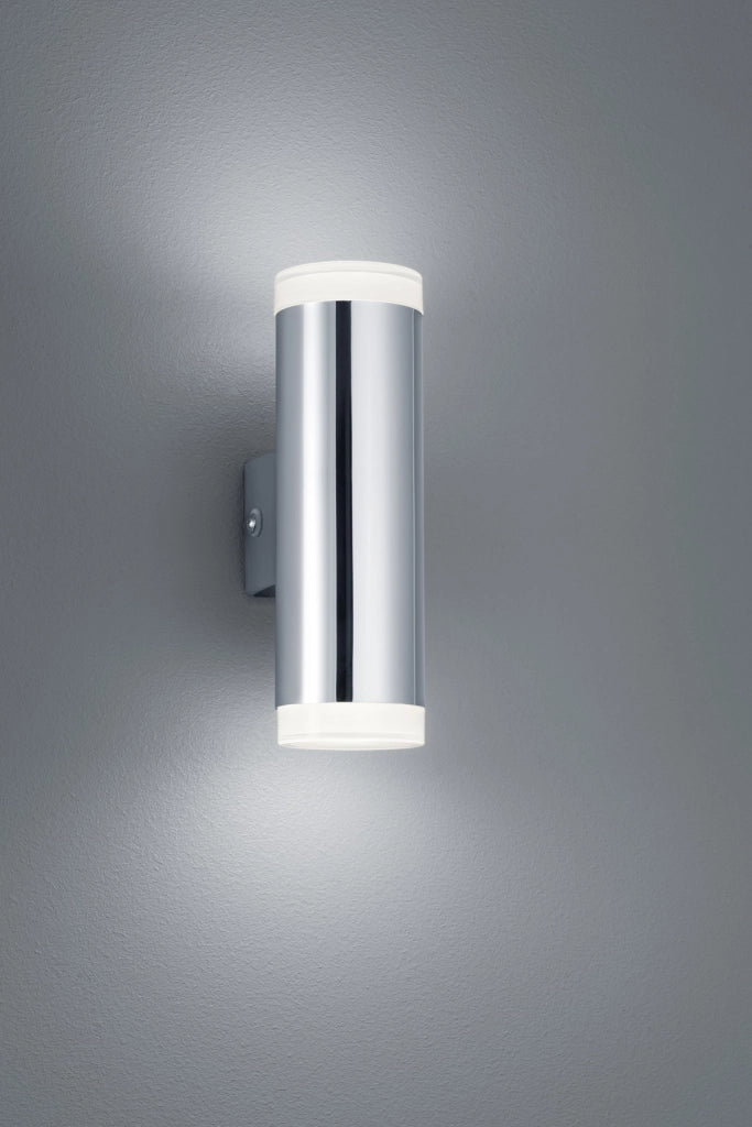 Applique Led Bagno Bi-emissione Luce Cromo Diffusore Bianco Ray GD Trio
