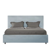 Letto 1 Piazza E Mezzo 130x190 cm con Rete Imbottito in Microfibra Mika Azzurro