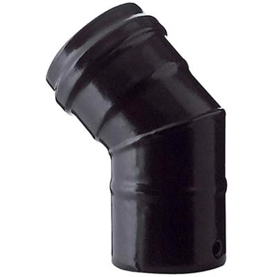 GOMITO PELLET 45  ° NERO OPACO SAVE  CM  8
