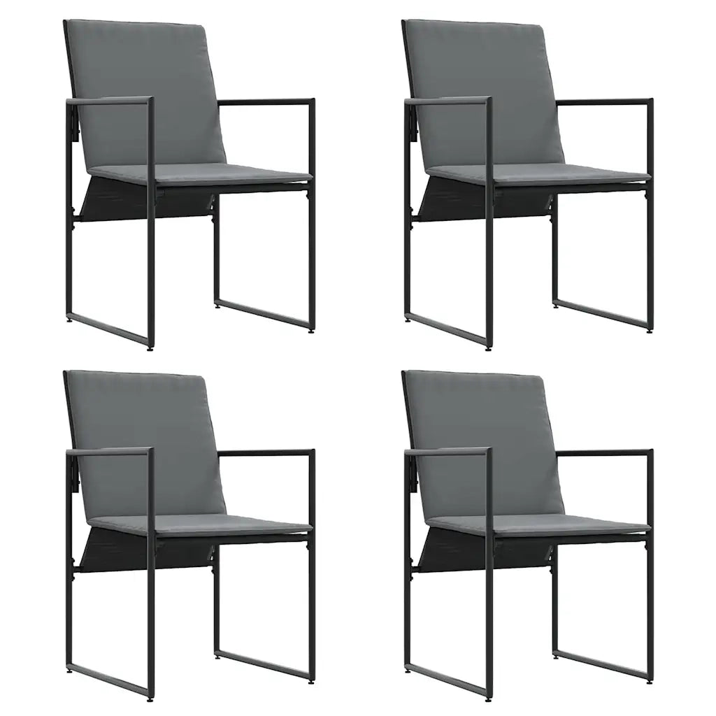 Set da Pranzo per Giardino 9 pz Nero Acciaio 3335863