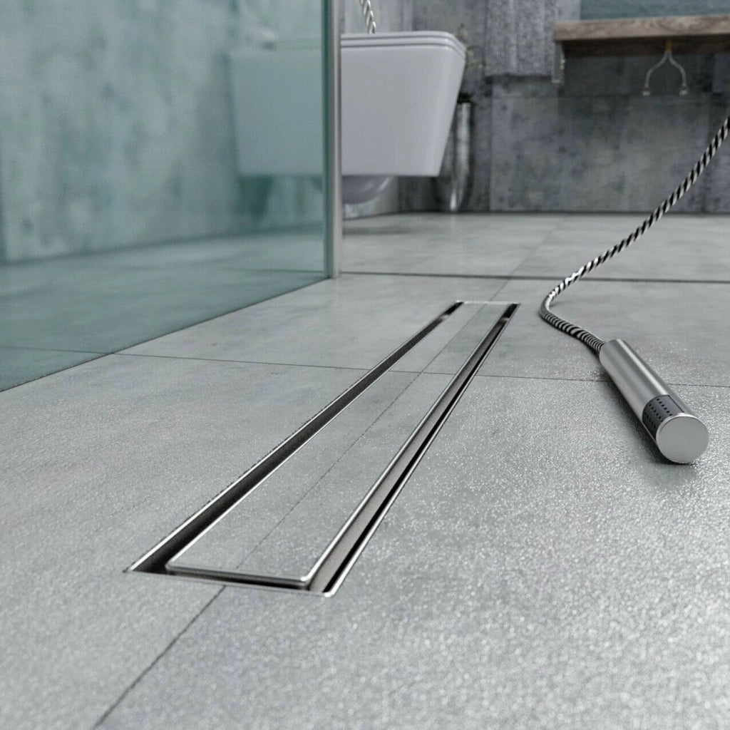 Canalina di scarico doccia in acciaio inox piastrellabile per box doccia 70 cm mod. Tile