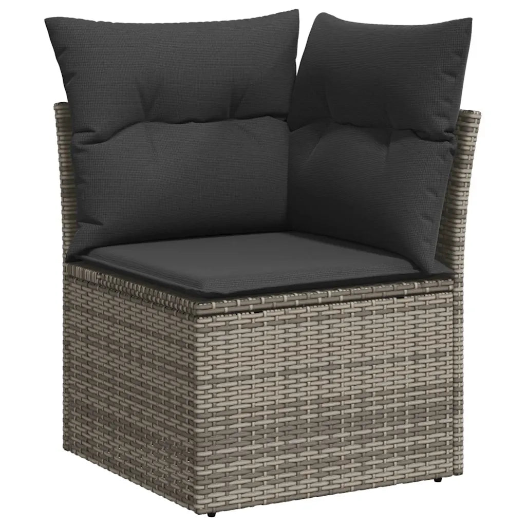 Set Divano da Giardino 9 pz con Cuscini Grigio in Polyrattan 3326611