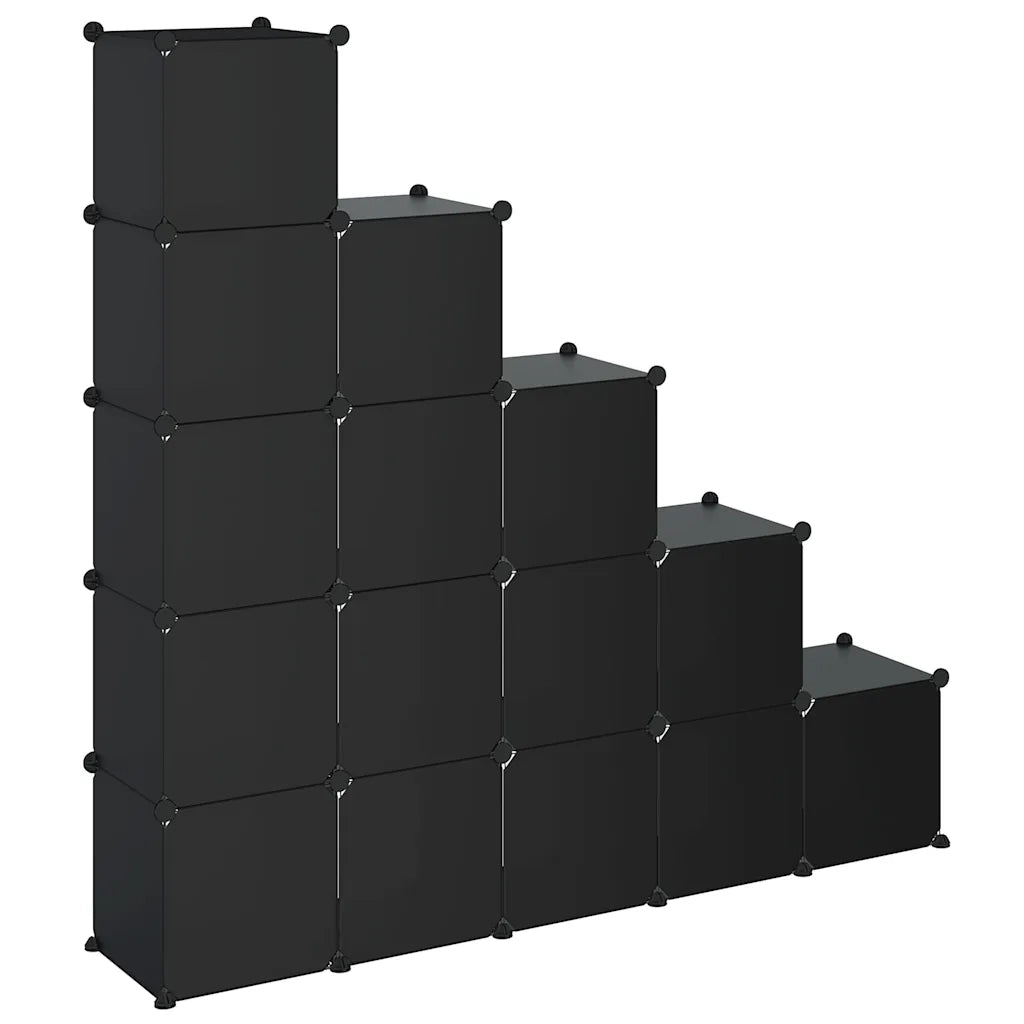Organizzatore Portaoggetti con 15 Cubi e Ante Trasparenti in PP 340554