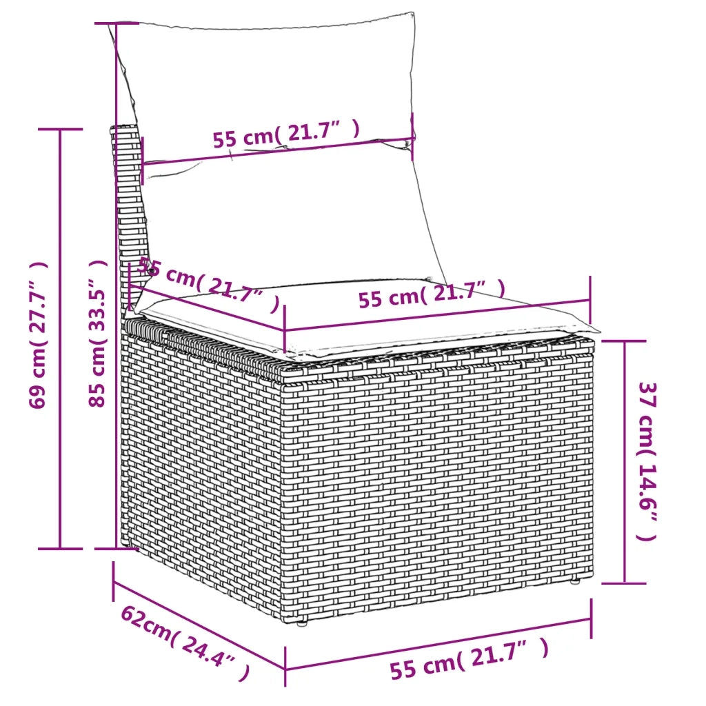 Set Divano da Giardino 6 pz con Cuscini Beige in Polyrattan 3220517