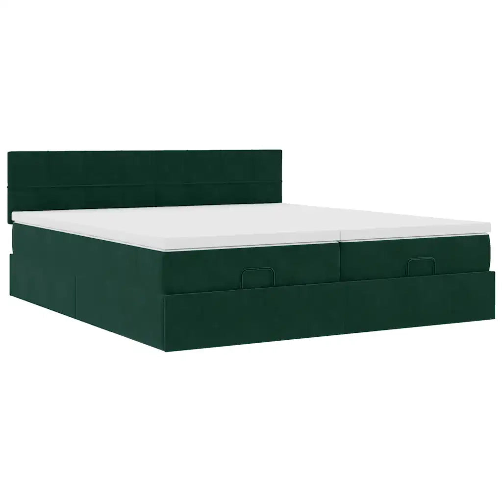 Struttura Letto Pouf con Materassi 160x200 cm Velluto