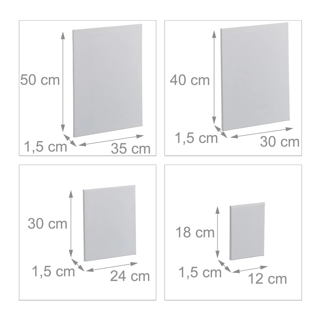 Set di 12 tele rettangolari vergini per pittura acrilica 30 x 40 cm atmosfera creativa in tela bianca 13_0014769
