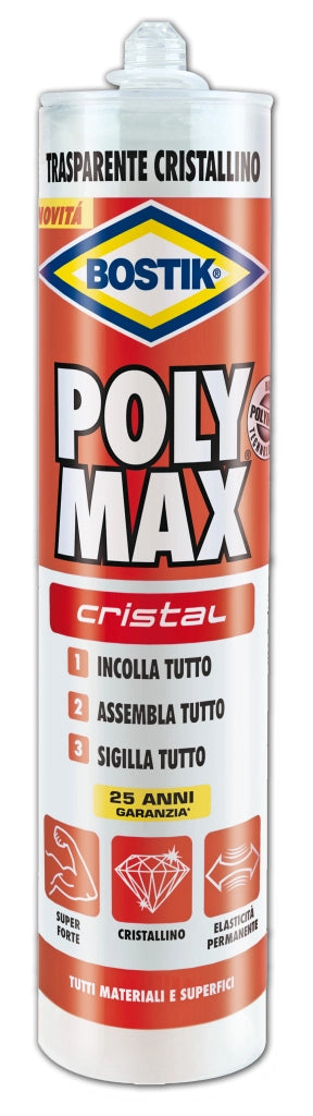 Uhu Bison COLLA BOSTIK POLY MAX CRISTAL  gr. 300 - Trasparente 12.00 pz