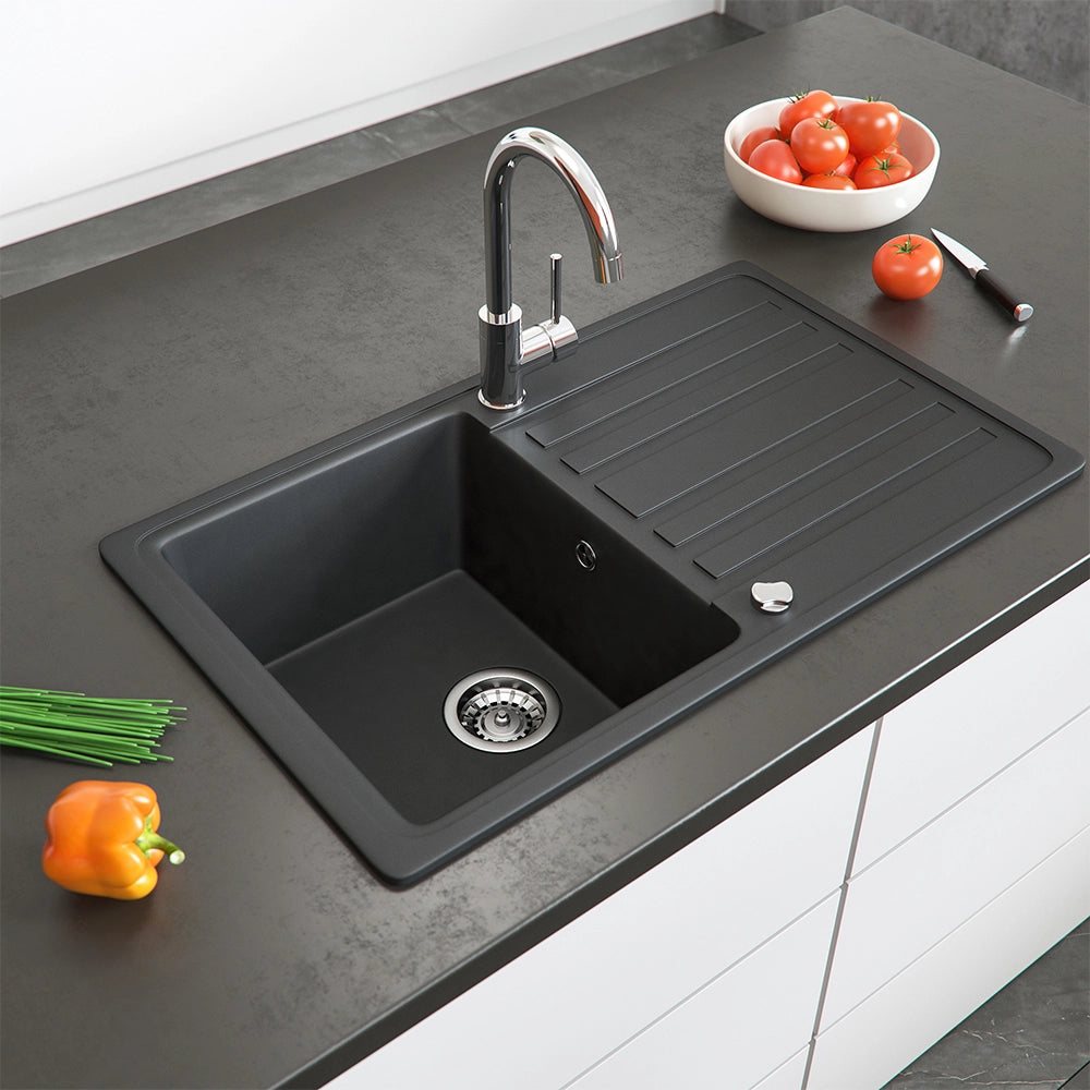 Bergström Lavello Nero 76.5 x 46 cm con asciugatura