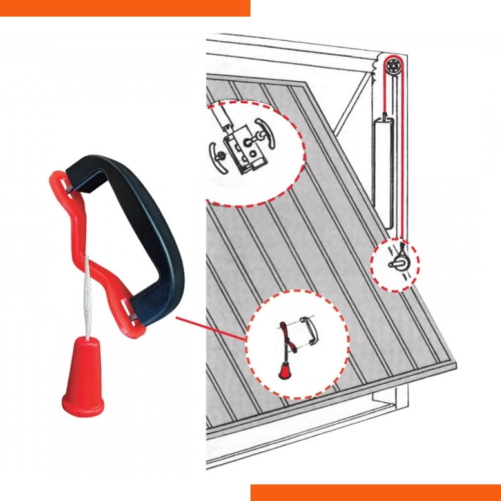 Kit Maniglia + Corda in Nylon per Basculanti Universale Box Garage