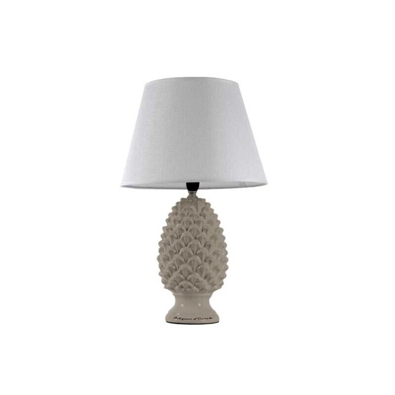 LAMPADA LUMETTO CON DESIGN A PIGNA CON BASE IN COLORE TORTORA 52 CM
