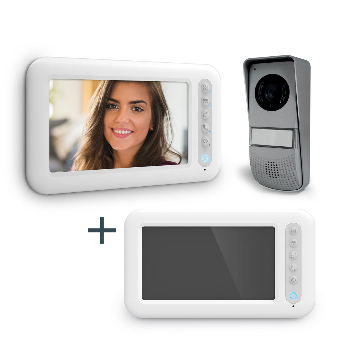 Kit Videocitofono Monofamiliare espandibile 2 Fili con Monitor 7'' Supplementare