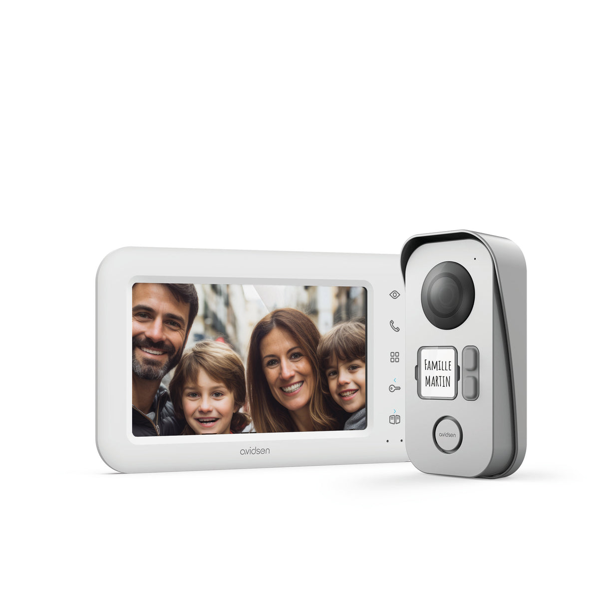 Kit Videocitofono Bifamiliare Elia 2 Famiglie - Monitor 7'' Colori 2 Fili - 112303
