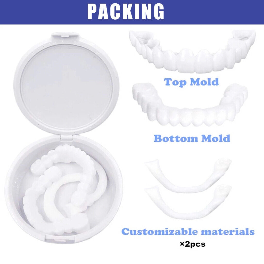 Faccette Dentali Cosmetiche Set 1 Kit Copri Denti Estetici in Plastica Modellabile Temporanei Riutilizzabili per Uso Estetico