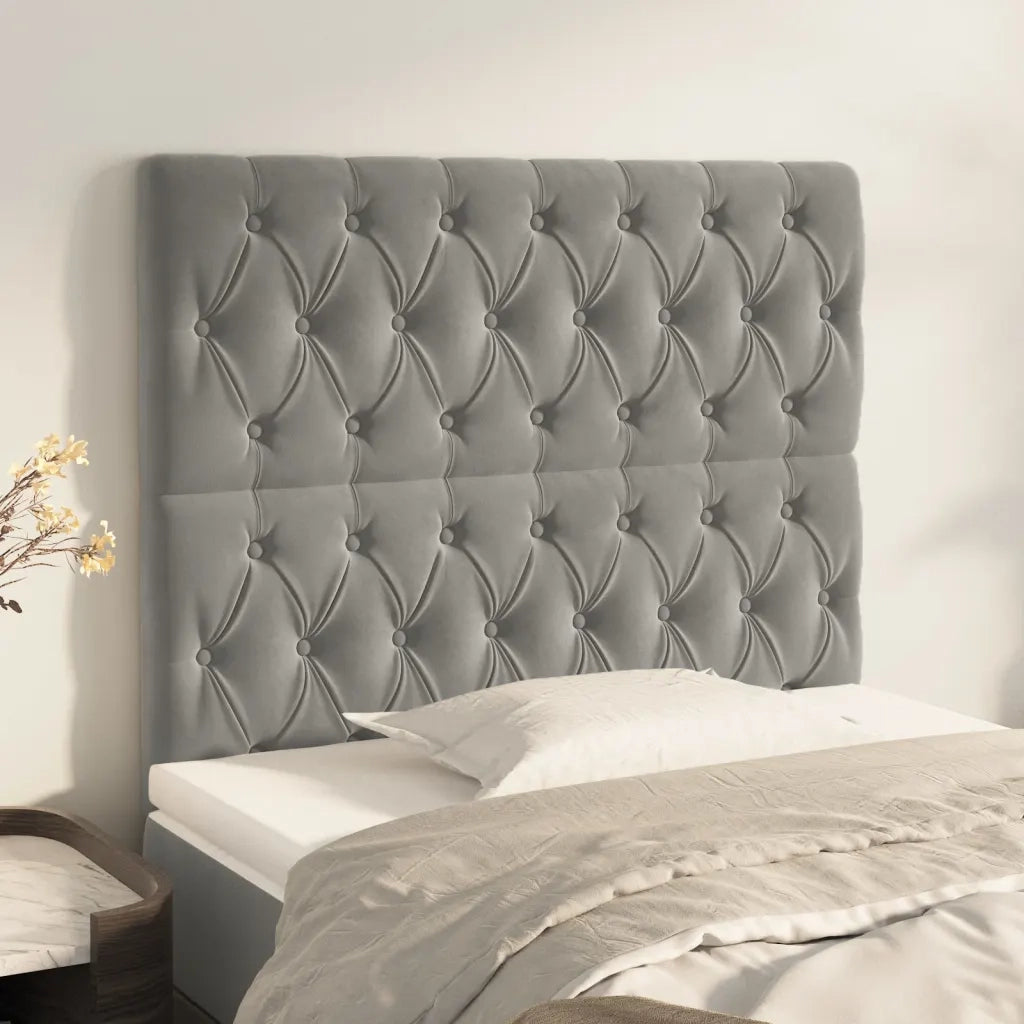 Testiera | Testata Grigio Chiaro 100x7x118/128 cm Velluto