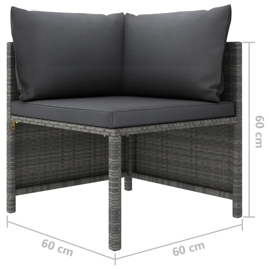Set Divani da Giardino 9 pz con Cuscini in Polyrattan Grigio 3059773