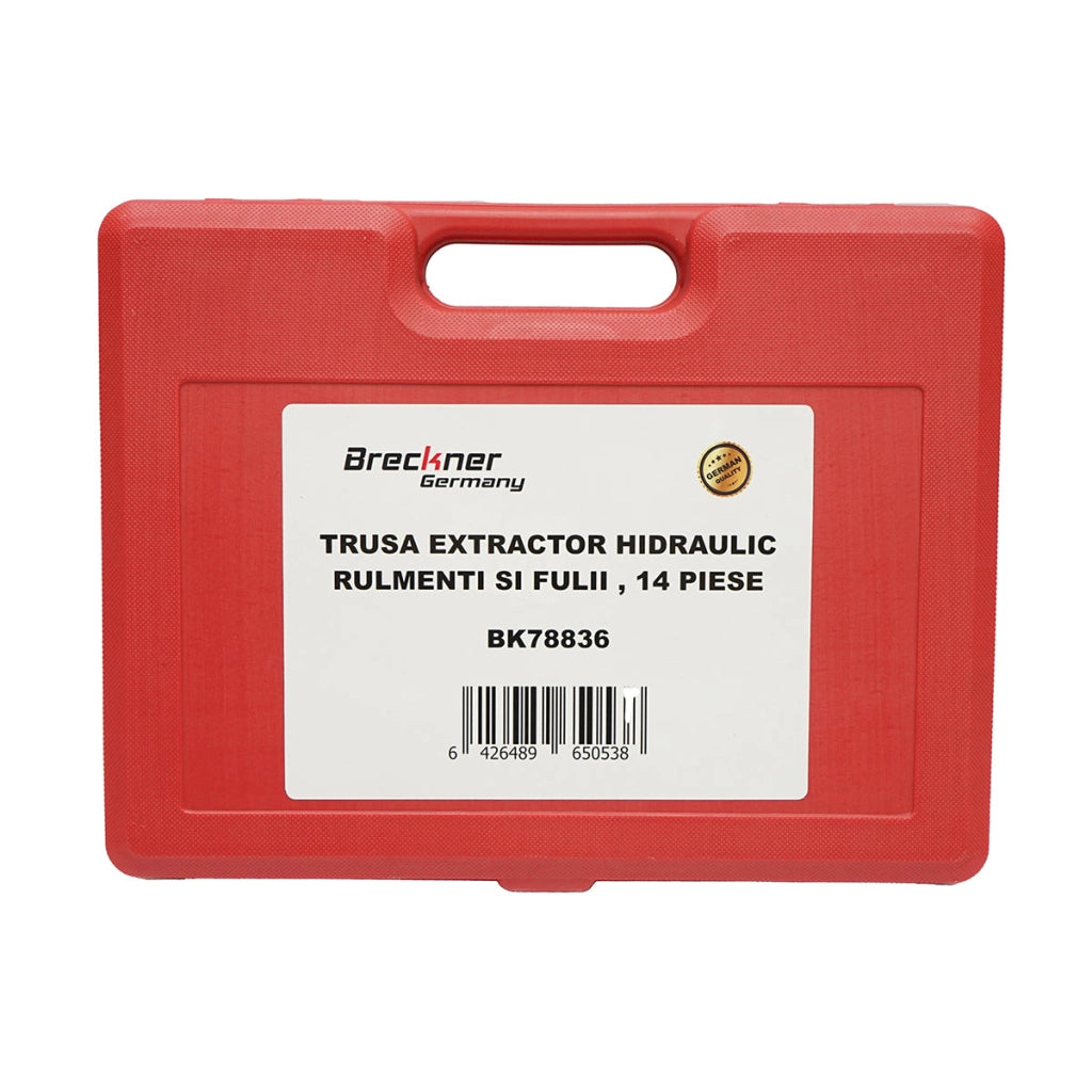 Kit pressa idraulica per estrazione cuscinetti e pulegge 14 pezzi Breckner Germany