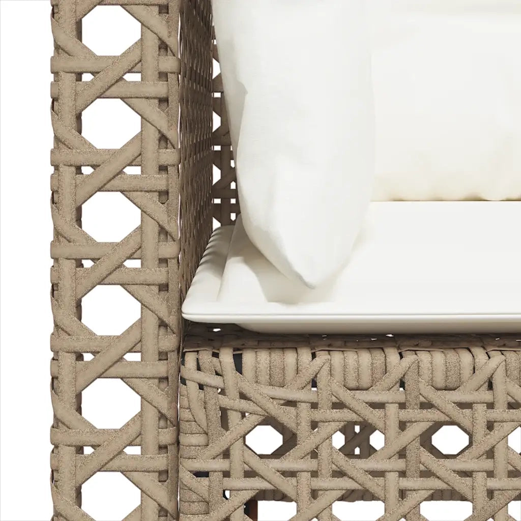 Divano da Giardino con Cuscini a 3 Posti Beige in Polyrattan 365940