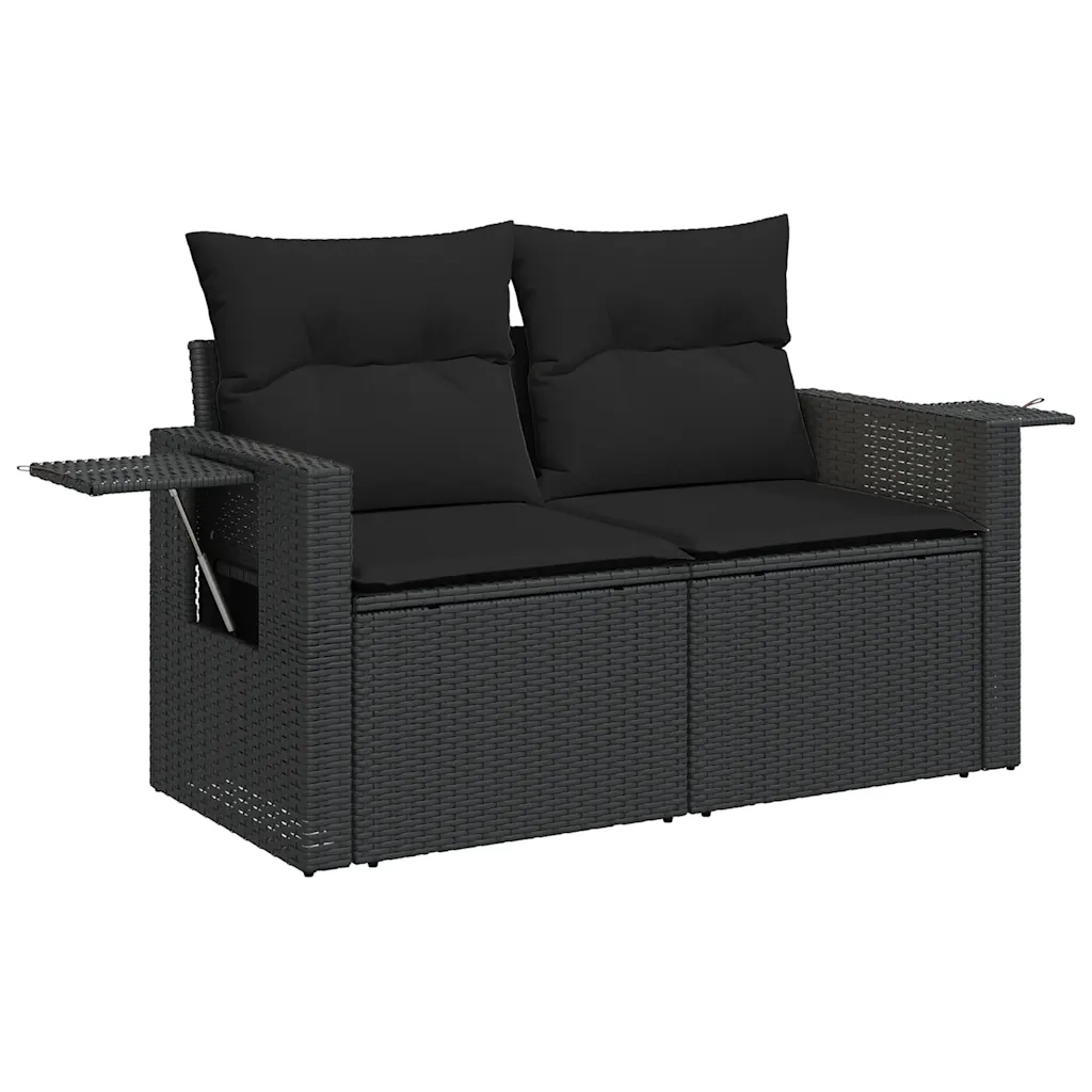 Set Divani da Giardino con Cuscini 7pz Nero Polyrattan 3220464