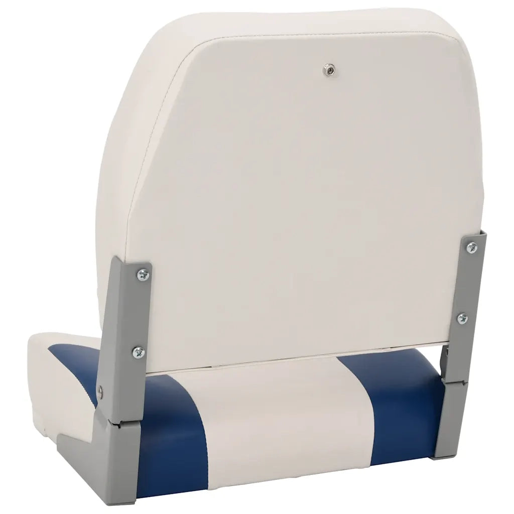 Set di 2 Sedili Pieghevoli per Barca con Cuscino Blu-Bianco 272242