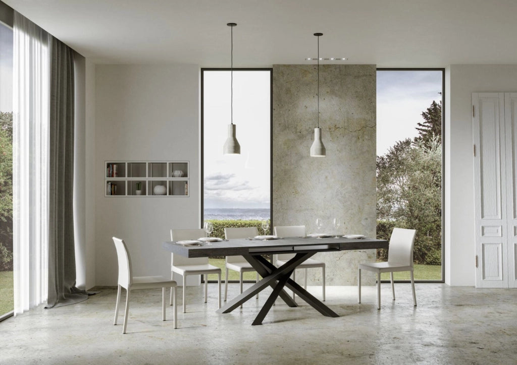 Tavolo Allungabile 140-244x90x77 cm Volantis Cemento