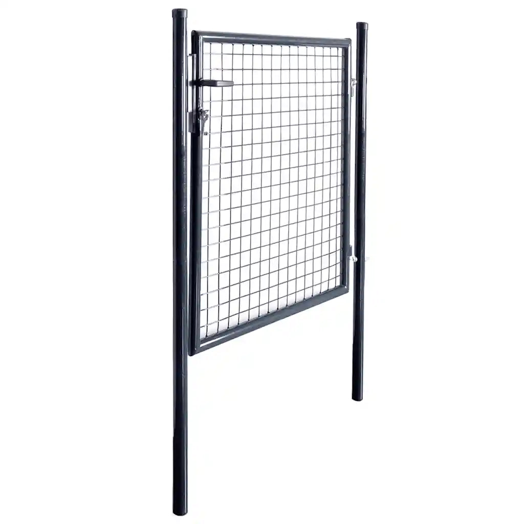 Cancello da Giardino Rete di Acciaio Zincato 100x100 cm Grigio 143369