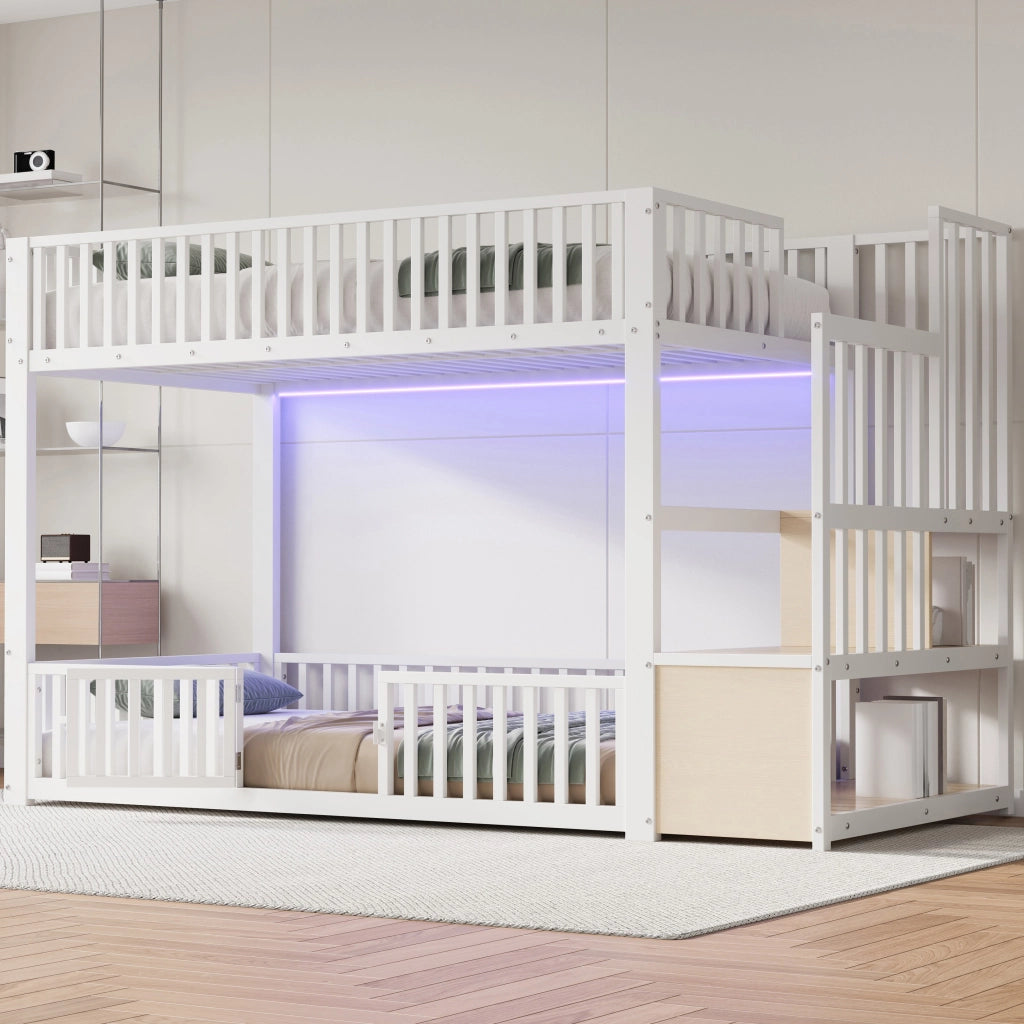 letto a castello mdf metallo bianco 90 x 200 cm