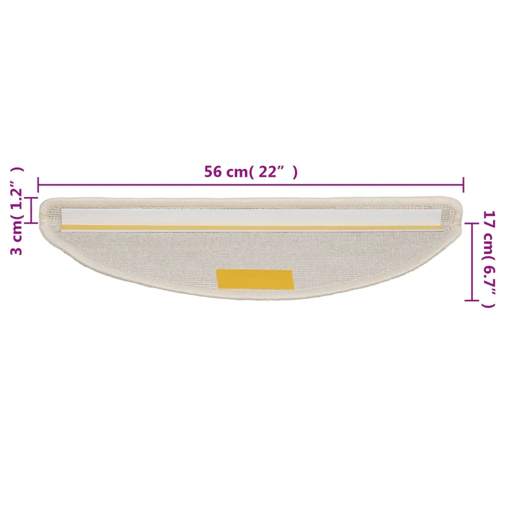 Tappetini per scale 10 pz 56x17x3 cm Bianco Semicircolari 149795