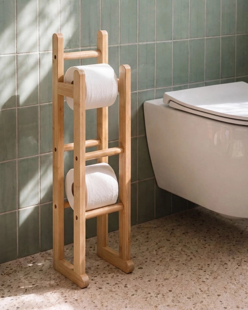 Portarotolo in bambù marrone chiaro stile scandinavo
