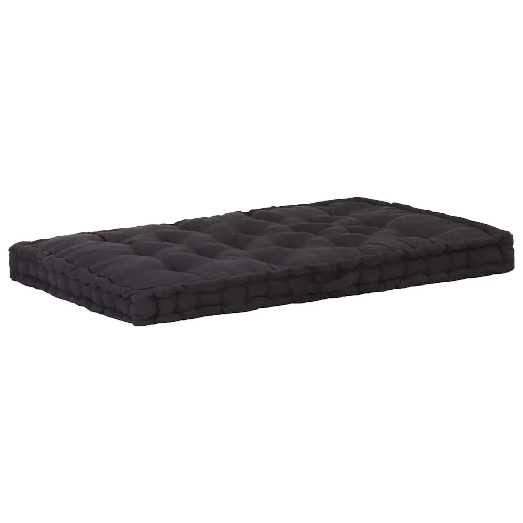 Cuscini per Pallet e Pavimento 2 pz in Cotone Nero 3053634