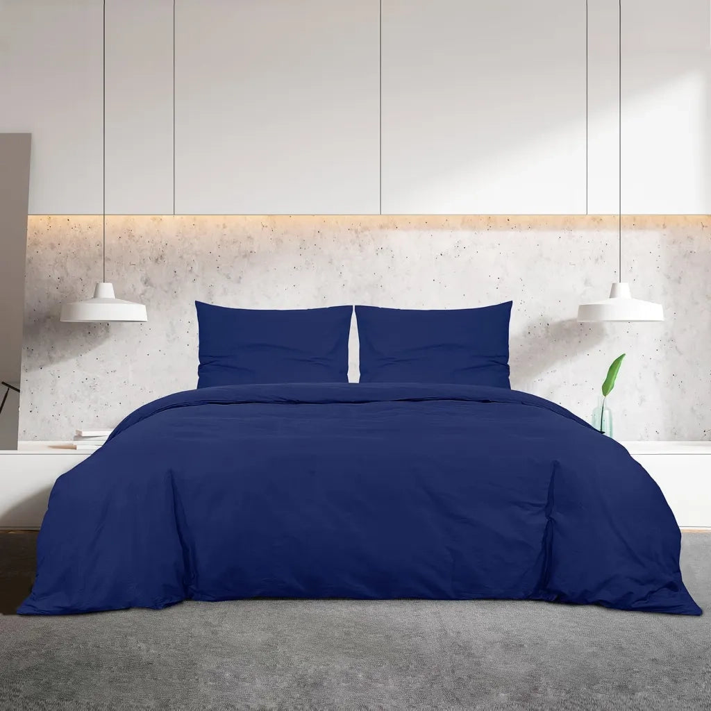 Set Copripiumino Blu Marino 200x200 cm in Cotone 136143